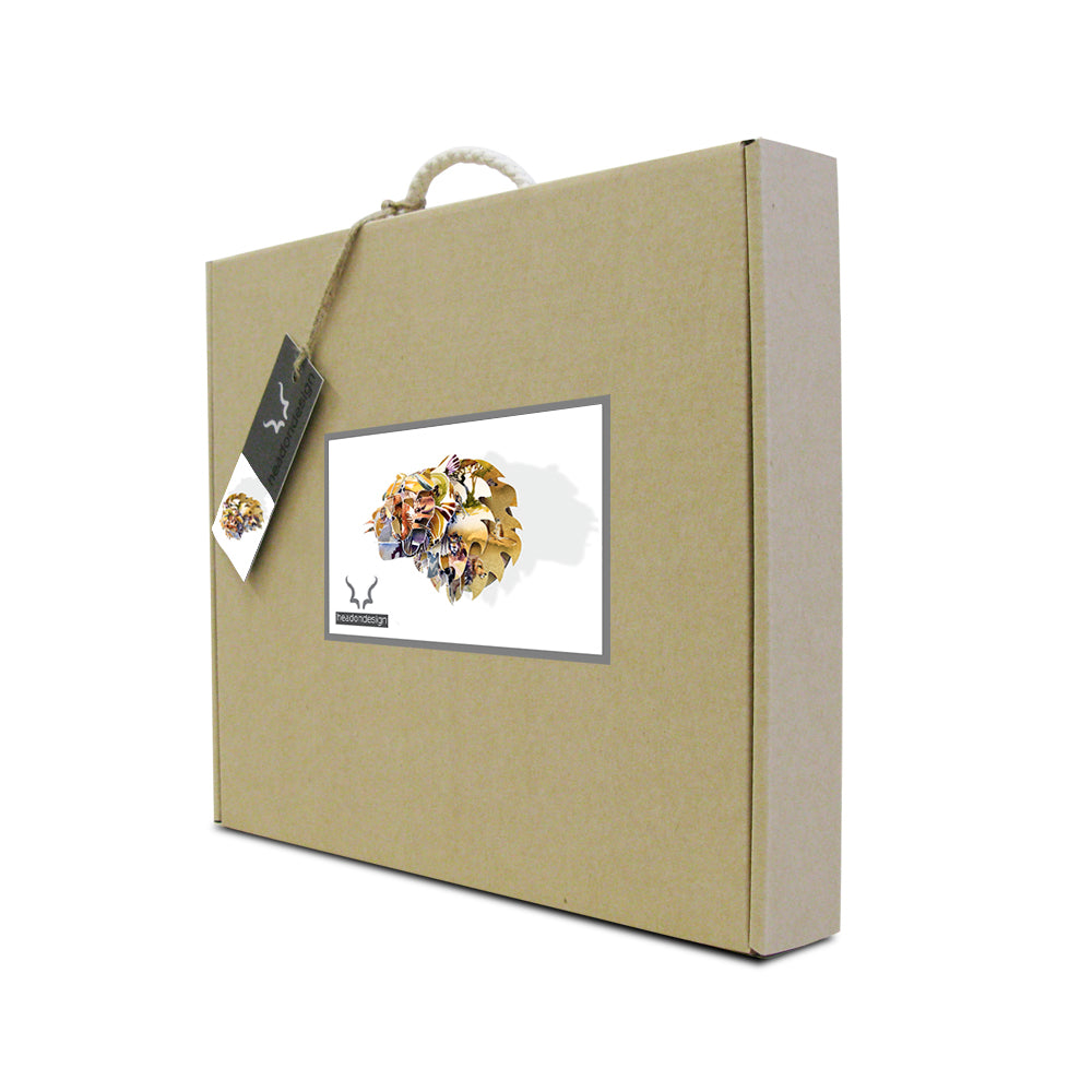 Mini Lion head with Savanna Print