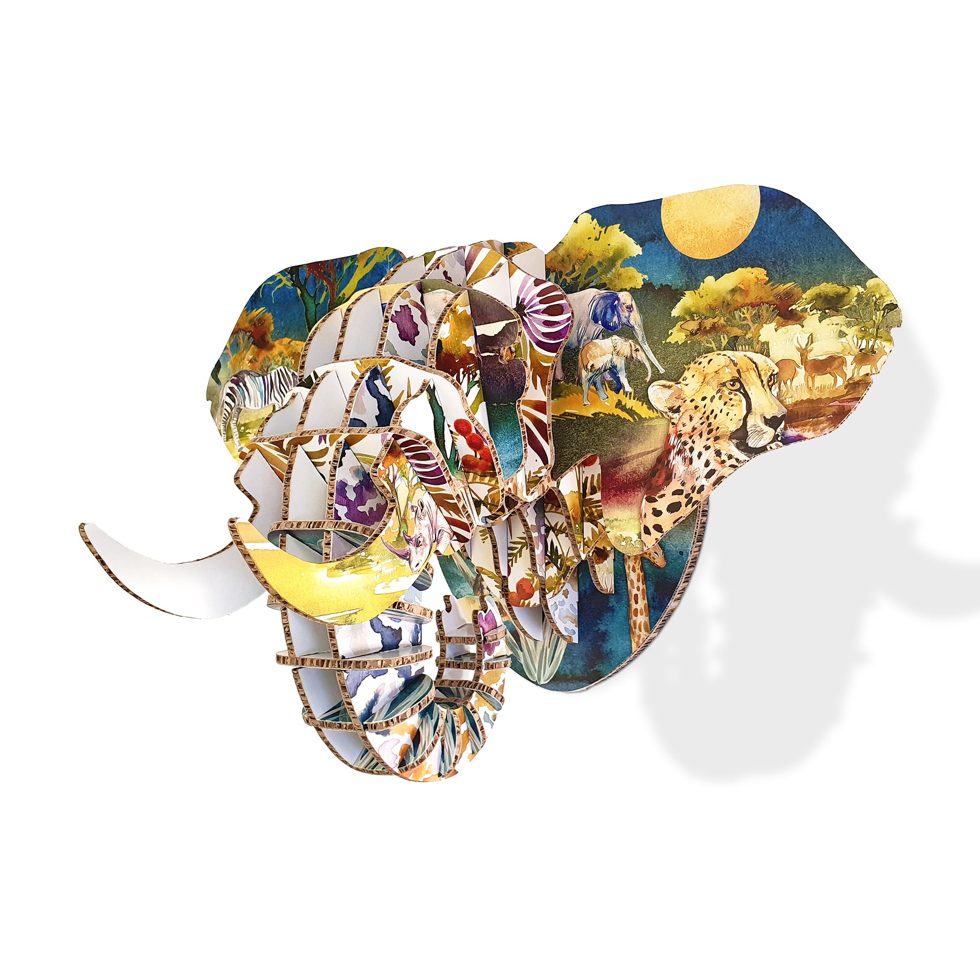 Elephant with Savanna Artist print on Xanita Board