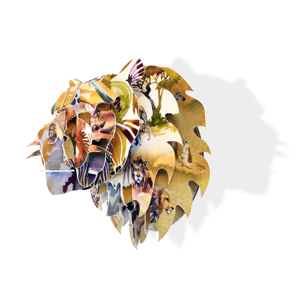 Mini Lion head with Savanna Print