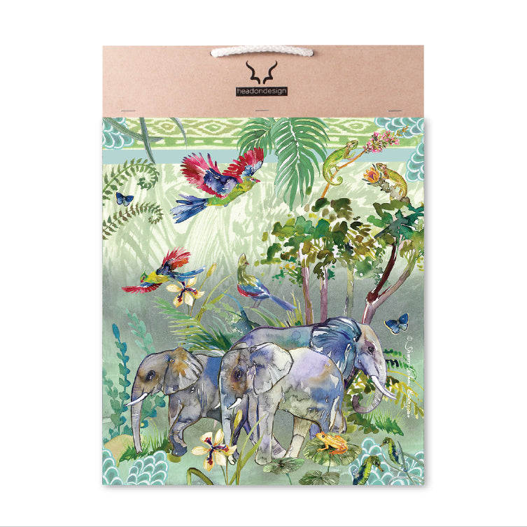 Elephant Sculpture - with Artist Forest Print