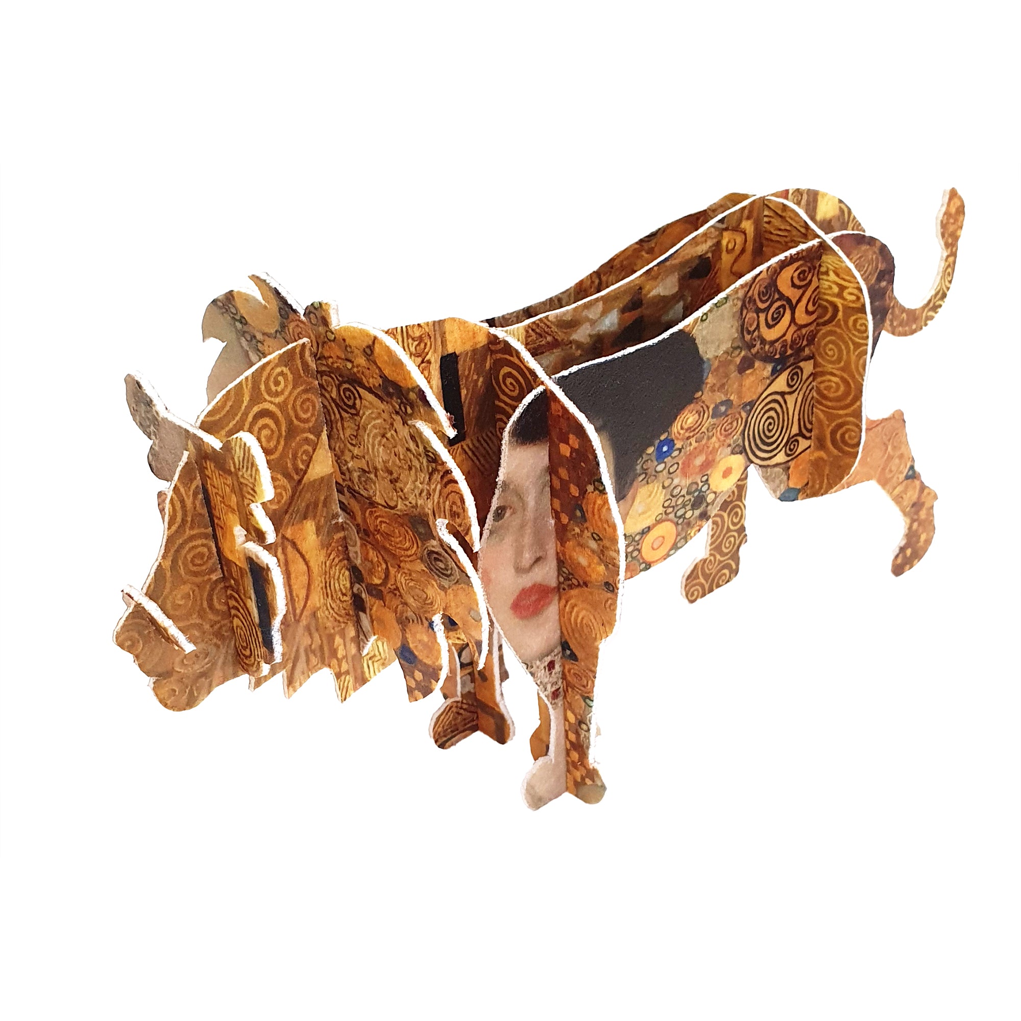 Lion Sculpture - with Klimt Art Print