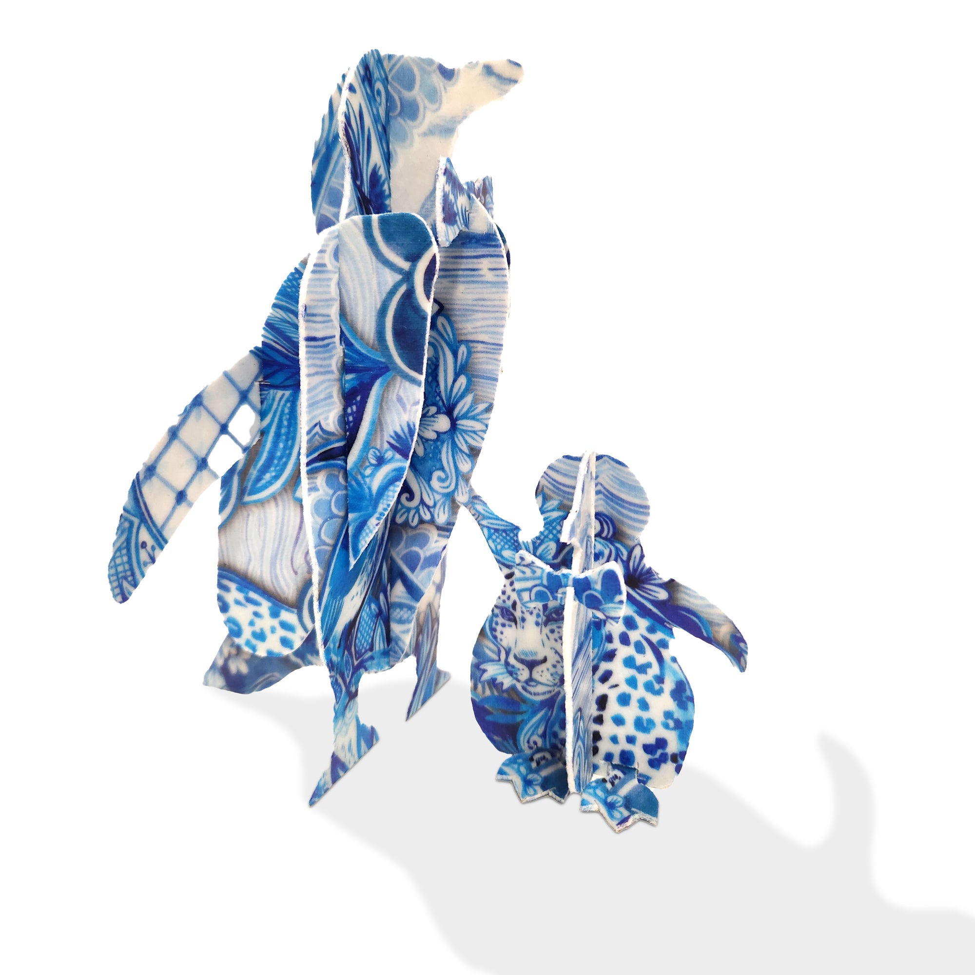 African Penguin Sculpture Set - with Delft Art Print