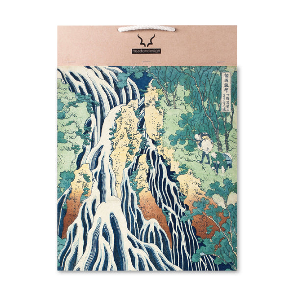 Rhino Sculpture - with Hokusai Art Print